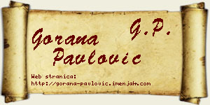 Gorana Pavlović vizit kartica